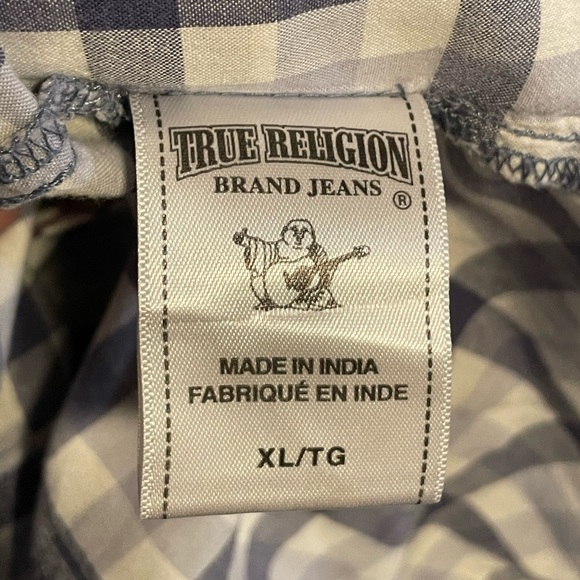 True Religion Men’s Plaid Long Sleeve Pearl Snap Western Shirt EUC Size XL - Picture 6 of 7